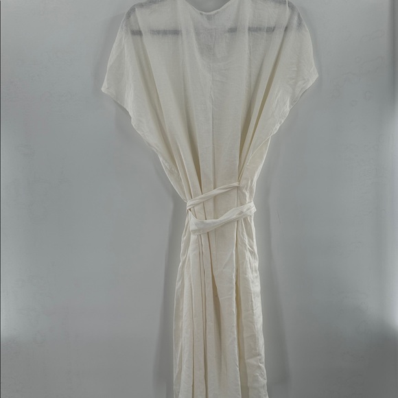 Universal Standard Tracy Linen‎ Blend Wrap Dress White Small 14-16 NWT - Picture 6 of 7